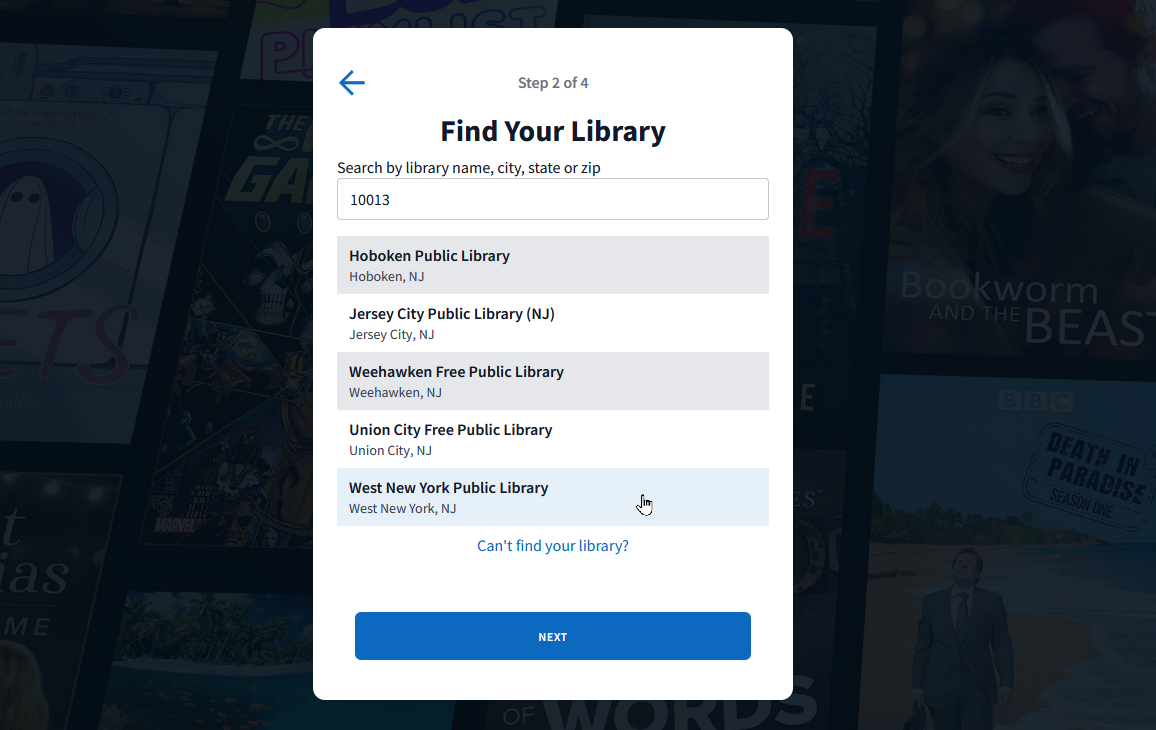Select a library