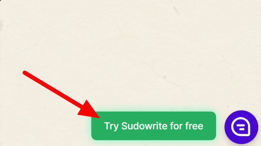Selecting "Try Sudowrite for free" on the Sudowrite homepage.