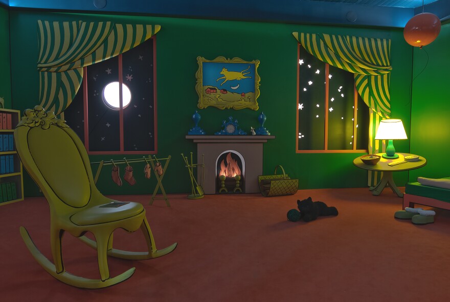 Next to The Lucky Rabbit Bookstore is the great green room is a life-sized replica of a scene from the book “Goodnight Moon,” written by Margaret Wise Brown and illustrated by Clement Hurd.