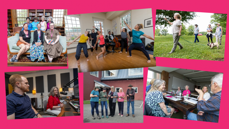 Workshop photos from the 2023 Sweet Briar Summer: Arts and Writing Retreat.