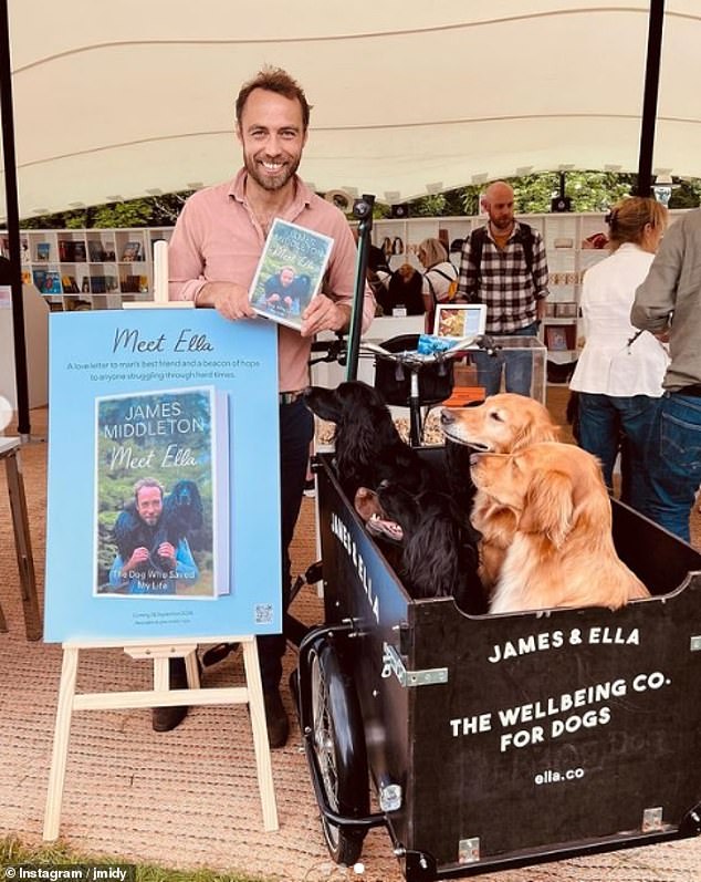 James appeared at the Goodwoof event in Chichester, West Sussex last weekend where he unveiled the book's cover