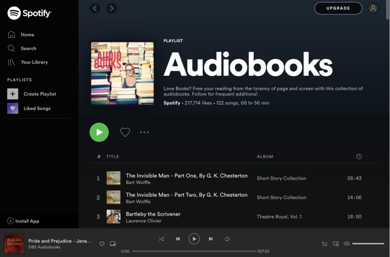 Spotify audiobooks playlist