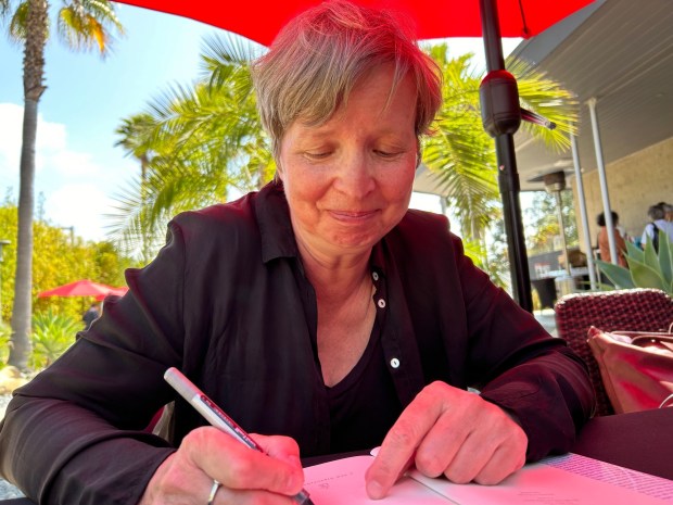Writer Jenny Erpenbeck signs books at the Wende Museum in Culver City on May 18, 2024. (Photo by Erik Pedersen/SCNG)