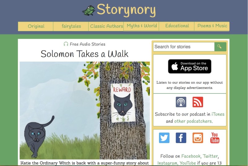 Storynory free audiobooks for kids