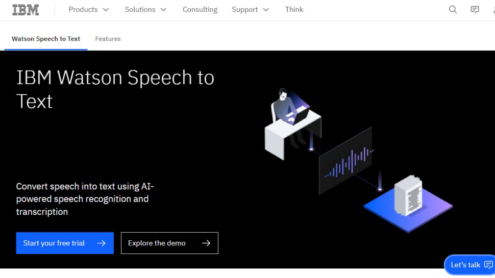 Website screenshot for IBM Watson Speech to Text