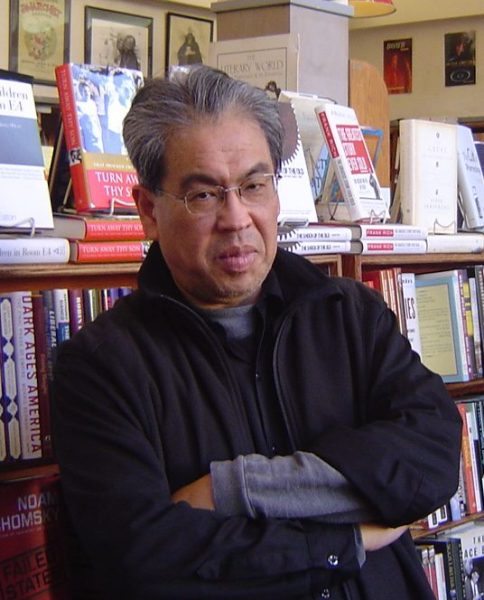 Paul Yamazaki in City Lights Bookstore, San Francisco. (Photo credit: Stacey Lewis)
