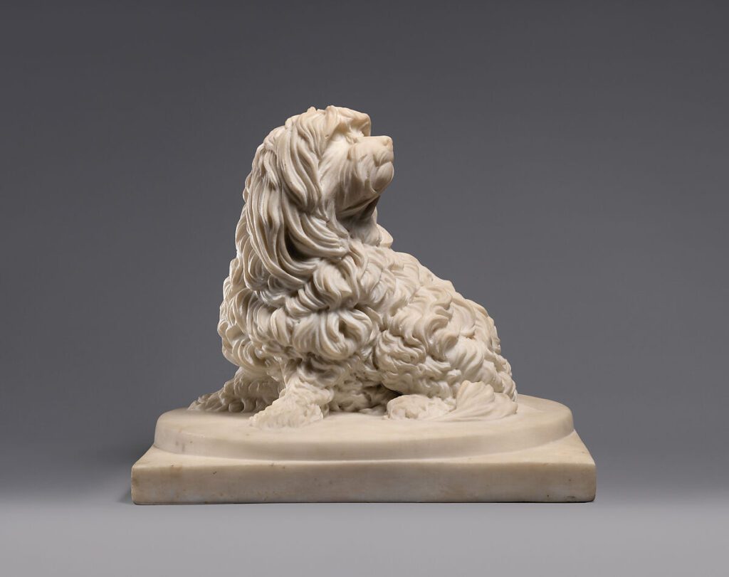 Anne Seymour Damer, Shock Dog (Nickname for a Dog of The Maltese Breed) c. 1782. Picture credit: Purchase, Barbara Walters Gift, in honor of Cha Cha, 2014, The Metropolitan Museum of Art (page 76) Carrara marble, overall 13 1/8 × 15 × 12 5/8 in. (33.3 × 38 × 32.1 cm), Metropolitan Museum of Art, New York.
