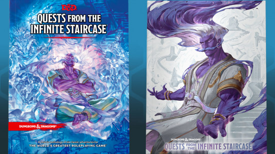 Wizards of the Coast's book covers for DnD Quests from the Infinite Staircase